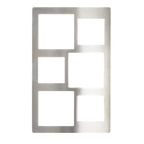 Thumbnail image #1 for G.E.T. 82721A3 Stainless Steel Tile, 20-13/16" x 12-3/4", with Three Large and Three Small Square Cut-Outs