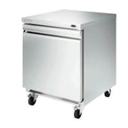 Thumbnail image #1 for Infrico USA IUC-UC27F One-Section Undercounter Freezer, Solid Self-Closing Door, Bottom-Mounted Self-Contained Refrigeration, Stainless Steel