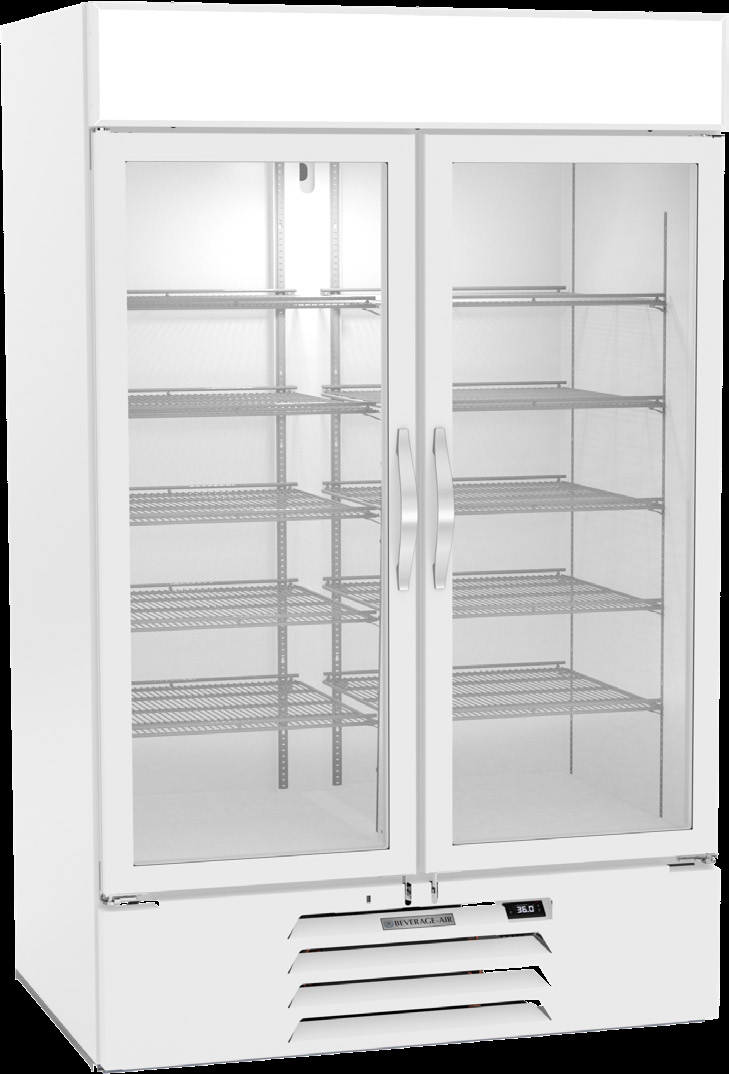 Product image #5 for Beverage-Air MarketMax IQ 47-Inch 2-Section Glass Door Refrigerated Merchandiser, White, Electronic Smart Lock