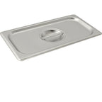 Thumbnail image #1 for AllPoints Foodservice Parts & Supplies Series 2000 1331116 1/3 Size Solid Steam Table Pan Cover, 24 Gauge Stainless Steel, with Handle