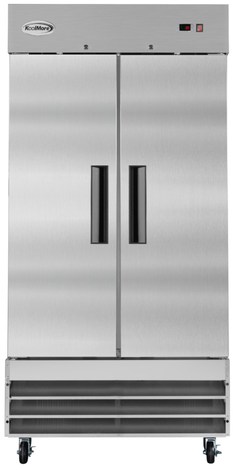 Product image #5 for KoolMore Two-Section Reach-In Freezer, 35 Cu. Ft., Bottom-Mount Self-Contained, Stainless Steel, Solid Doors
