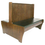 Thumbnail image #1 for JustChair Manufacturing JEIMPORT-WDB-W Double Dining Booth, 48"L x 42"H, Wood Back, Padded Black Vinyl Seat