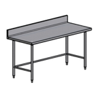 Thumbnail image #1 for Pacific Stainless Products WKT3636A6O 36 x 36 Stainless Steel Work Table, 16-Gauge 300 Series Top, 6-Inch Backsplash, Open Base