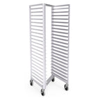 Thumbnail image #1 for Lockwood Manufacturing RN64-22 Mobile Aluminum Pan Rack, 22-Pan Capacity, Open Sides, End Loading, for 18" x 26" Pans