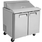 Thumbnail image #1 for USR Brands Coldline SMP36 Mega Top Sandwich/Salad Prep Refrigerator, 2-Door, 15-Pan, Stainless Steel