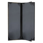 Thumbnail image #2 for Risch WOOD-4V 4.25X14 Wood 4-View Booklet Menu Cover, 4-1/4 x 14 in, Bonded Leather Spine and Back Case of 25