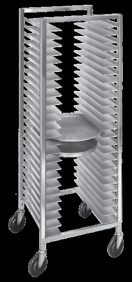 Product image #6 for Channel Manufacturing Aluminum Full-Size End-Load Pizza Pan Rack with 5-Inch Swivel Casters, 26-Pan Capacity