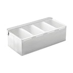 Thumbnail image #1 for Steelite International Utopia, Bar Accessories UF91102 Rectangular Stainless Steel Condiment Holder with 4 Inserts