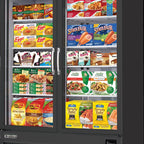 Thumbnail image #5 for Everest Refrigeration EMGF48B 48 Cu. Ft. Two-Section Black Glass Door Merchandiser Freezer