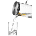 Thumbnail image #2 for Libbey APS Germany - Carafes & Jugs APS 10764 50-3/4 oz Glass Beverage Carafe with Handle, Stainless Steel Lid and Drip-Free Spout