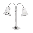 Thumbnail image #1 for Eastern Tabletop 9672B Double Freestanding Heat Lamp Warmer, Stainless Steel, (2) 250W Bulbs, Flexible Lamp Heads