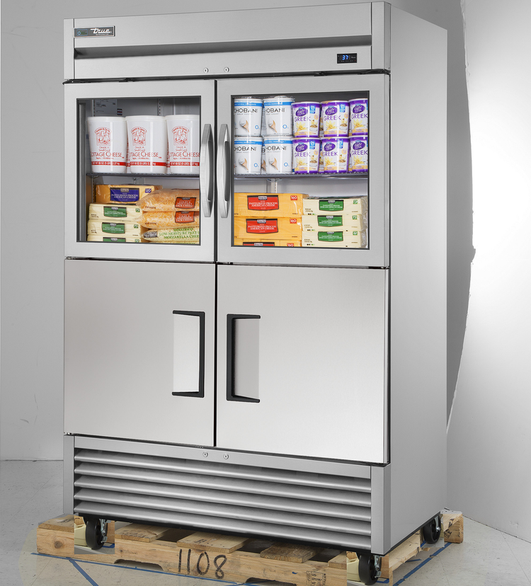Product image #5 for True TS Series 2-Section Reach-In Combination Half-Swing Door Refrigerator with 2 Glass and 2 Stainless Steel Half Doors