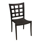 Thumbnail image #1 for Grosfillex Plazza US646017 Stacking Side Chair, Window Back, Resin Seat and Frame, Black Case of 16
