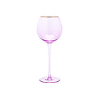 Thumbnail image #1 for Kadra Kitchenware Vikko Decor VD-P17-LI Ball Wine Glass, 17 oz., Lilac with Gold Rim Case of 24