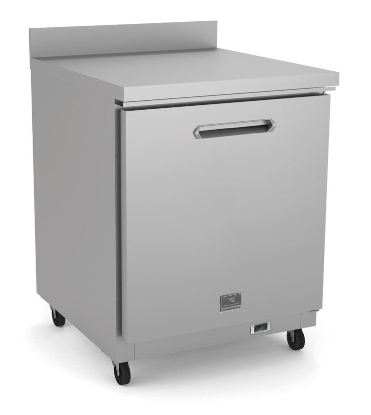 Product image #6 for Kelvinator Commercial 27-Inch One-Section Countertop Refrigerator Worktop with Backsplash, Solid Right-Hinged Door