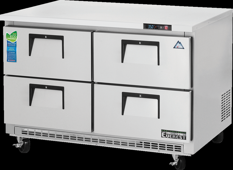 Product image #5 for Everest Refrigeration Two-Section Undercounter/Worktop Refrigerator with 4 Drawers, 14 Cu. Ft., Rear-Mounted Self-Contained R290