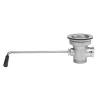 Thumbnail image #1 for Fisher 24864 Twist Waste Valve with Overflow Outlet, Basket Strainer, Stainless Steel, 3-1/2" Sink Opening, 1-1/2" Drain Outlet