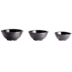 Thumbnail image #1 for TableCraft Products Saferfoods RAM3RBK 3 oz Round Ribbed Melamine Ramekin, Black Case of 12