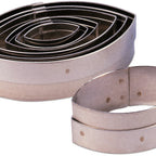 Thumbnail image #1 for JB Prince Matfer T225 B Stainless Steel Oval Barquette Cookie Cutter Set, Nesting, 7-Piece