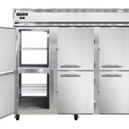 Thumbnail image #1 for Continental Refrigerator 3RENSSPTHD Three-Section Extra-Wide Pass-Thru Reach-In Refrigerator, Solid Half-Height Doors, Stainless Steel