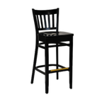 Thumbnail image #1 for JustChair Manufacturing W34730-SS Bar Stool, Floating Slat Back, Solid Wood Seat, German Beech Wood Frame, Footrest