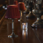 Thumbnail image #3 for Sterno Vintage Charm 80418 Liquid Wax Candle Lamp, Cloth Shade, Polished Brass Base, 10-1/2"H