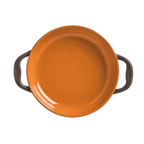 Thumbnail image #1 for Libbey Coos Bay CBP-001 Round Ceramic Dish with Handles, 3 oz, Pumpkin, Heat Resistant to 350°F