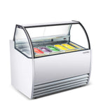 Thumbnail image #1 for USR Brands Marchia GIC-9 Gelato Ice Cream Dipping Cabinet Display Freezer, 50.9"W, White Exterior, Stainless Steel Interior