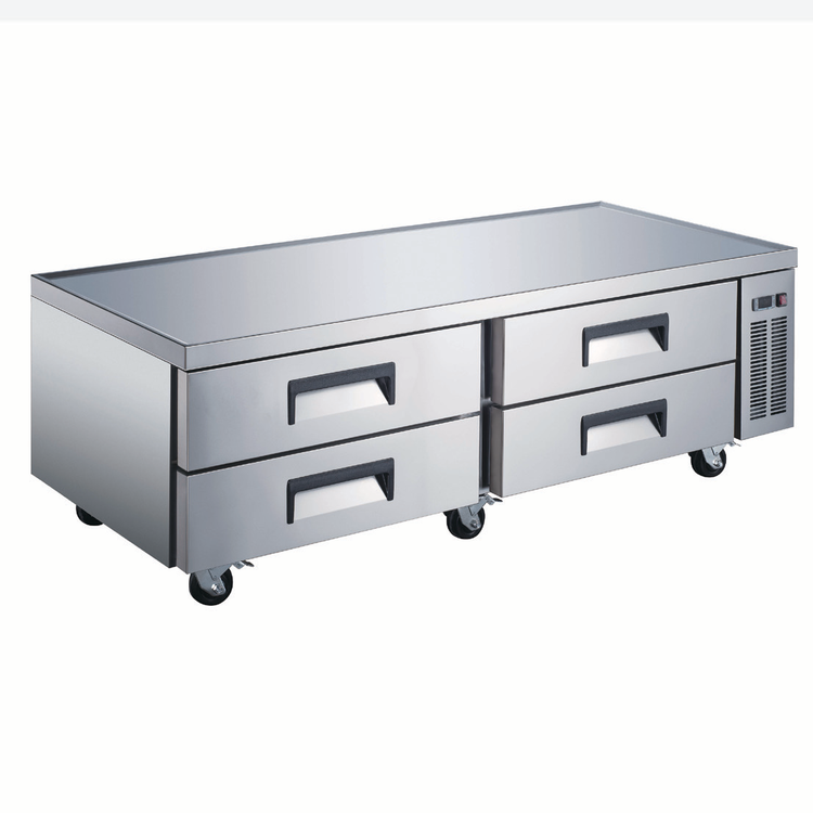 Product image #2 for U-STAR 84-Inch Refrigerated Chef Base with 4 Drawers, Stainless Steel, Side-Mounted Self-Contained Refrigeration
