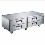 Thumbnail image #2 for U-STAR 84-Inch Refrigerated Chef Base with 4 Drawers, Stainless Steel, Side-Mounted Self-Contained Refrigeration