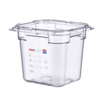 Thumbnail image #1 for CFS Brands Araven 09839 Polycarbonate Food Pan, GN 1/6, 6" Deep, Clear, with Integrated Label Case of 6