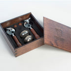 Thumbnail image #1 for AMPTO 5963153 Knock Box with E61 Filter Holder for 1- and 2-Cup Baskets, 3 Wooden Knobs