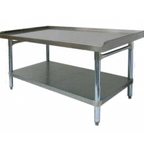 Thumbnail image #1 for GSW USA ES-S2436 Equipment Stand, 36"W x 24"D x 24"H, 16-Gauge 430 Stainless Steel Top, Galvanized Undershelf