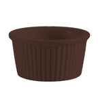 Thumbnail image #1 for CAC China Rkf RKF-6-BWN Ceramic Ramekin, 6 oz, 3-1/2" Diameter, Round Fluted, Brown Case of 3 Dozen