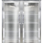Thumbnail image #1 for Continental Refrigerator 2RNGD Two-Section Glass-Door Reach-In Display Refrigerator, Top-Mounted Self-Contained, Stainless Steel Front
