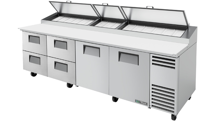 Product image #5 for True 119-1/4-Inch Pizza Prep Table with 2 Doors, 4 Drawers, Alternate Top, and R290 Refrigeration