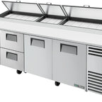 Thumbnail image #5 for True Mfg. - General Foodservice TPP-AT-119D-4-HC 119-1/4-Inch Pizza Prep Table with 2 Doors, 4 Drawers, 33°-41°F