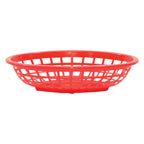 Thumbnail image #1 for TableCraft Products 1071R Red Plastic Oval Side Order Basket, 8" x 5-1/4" x 2" Case of 36