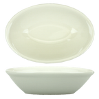 Thumbnail image #1 for International Tableware Roma RO-17 4 oz Oval Ceramic Sauce Dish with Rolled Edge Case of 3 Dozen