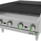 Thumbnail image #1 for Asber Emerald AERB 24 EM Countertop Gas Radiant Broiler, 24"W, 4 Burners, 80,000 BTU, Reversible Cast-Iron Grates