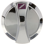 Thumbnail image #1 for AllPoints Foodservice Parts & Supplies Mavrik 224478 Burner Valve Knob, Chrome, 2-1/2 in OD, 1/4 in D-Stem, Flat Down, with Set Screw