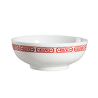 Thumbnail image #1 for CAC China Red Gate 105-MB7 Soup Bowl, 36 oz, Porcelain, Round, Red/Bone White, 7-1/4" Dia. x 3"H Case of 2 Dozen