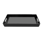 Thumbnail image #1 for G.E.T. M7162-B Rectangular Melamine Serving Tray with Handles, Black, 16 x 7 x 2 in Case of 3