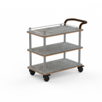 Thumbnail image #1 for Steelite Mogogo, Roll'n MGCRNX02GSXX Serving Cart, 41-1/2" x 21" x 36"H, Gray Slate Shelves, Top Border