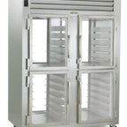 Thumbnail image #1 for Traulsen Spec-Line RHT232NPUT-HHG Two-Section Pass-Thru Display Reach-In Refrigerator, Glass Half Doors, Stainless Steel