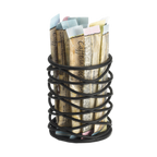 Thumbnail image #2 for TableCraft Products Artisan BK155 Round Black Powder-Coated Metal Sugar Packet Holder, 2" Diameter x 2-1/2" High Case of 12