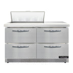Thumbnail image #1 for Continental Refrigerator Designer Line D48N8-FB-D 48-Inch Two-Section Sandwich Prep Table, 4 Drawers, 8-Pan, Front-Breathing