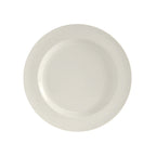 Thumbnail image #1 for Tuxton China Modena AMU-007 Ceramic Plate, 10-5/8" Round, Wide Rim, Pearl White 1 Dozen
