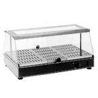 Thumbnail image #1 for Equipex LLC Roller Grill WD-100 Countertop Hot Food Display Warmer, 1 Shelf, Stainless Steel & Plexiglass, Without Light