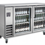Thumbnail image #1 for Blue Air FSE LLC BLNBB-60SG-HC Two-Door Narrow-Depth Back Bar Cooler, Glass Doors, Stainless Steel, 15.6 Cu. Ft.